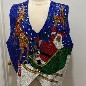 Vintage Savvy Sequin Holiday Vest